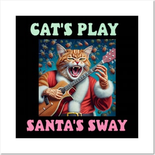 Cat's play, Santa's sway Posters and Art